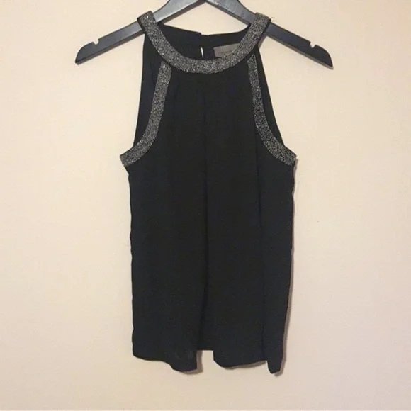 Vero Moda Black Tank Top with Silver Accents - Picture 1 of 6